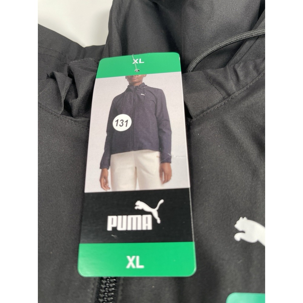 Puma Zephyr CB RainCell Athletic Jacket Black Full Zip Hooded, Black Women's XL